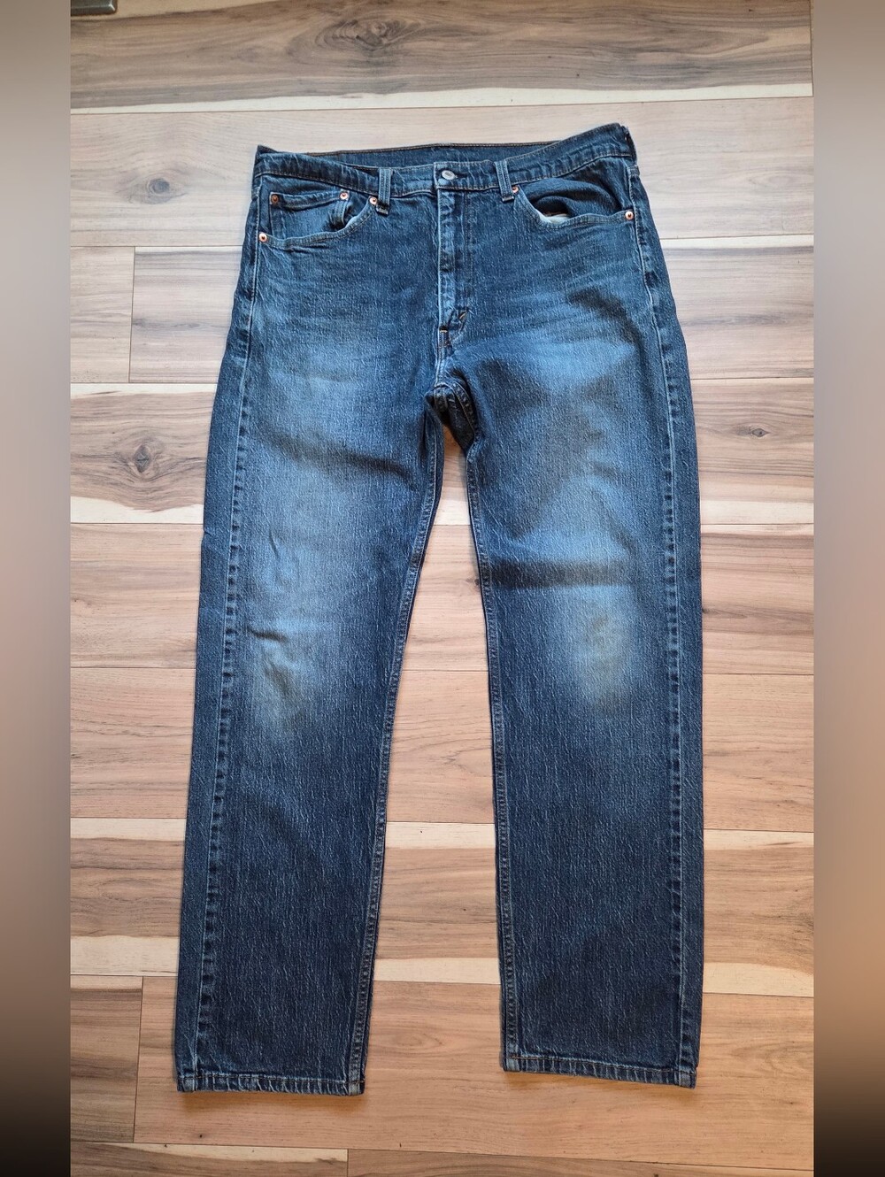 Levi's 505 Regular Fit Straight Leg Jeans Men's Size 36x34 Dark Wash Denim